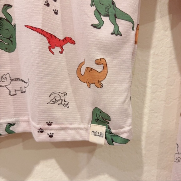 Moi & Du TTASOMKIDS Dinosaur Dino Print Pajama PJ Set Little Boys NWT - Picture 2 of 9